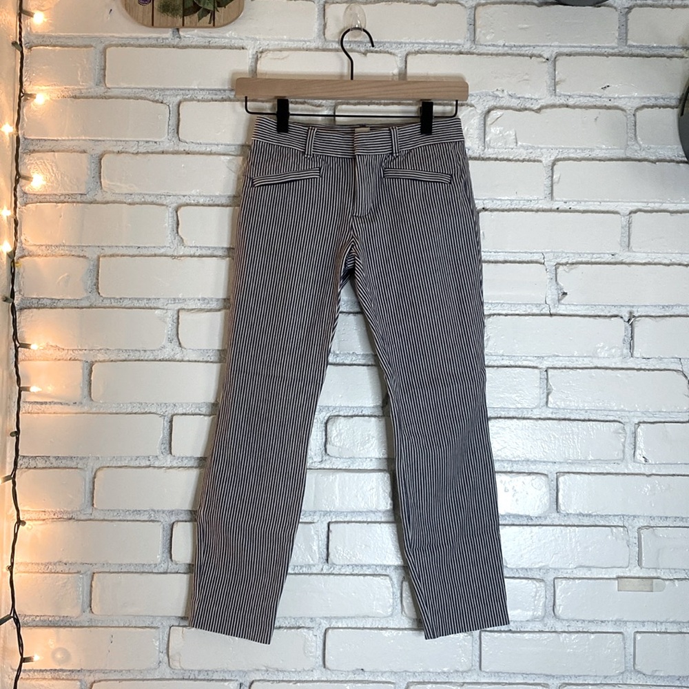 Womens GAP skinny ankle denim striped jean work pants